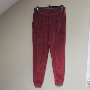 LC Lauren Conrad Cherry Velour Joggers